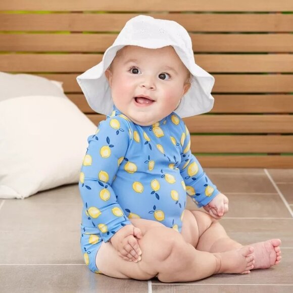 Carter's Just One You Baby Girls' 2pc Lemon Rash Guard Set -  3M - Picture 2 of 8